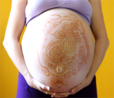 Pregnant Henna Belly